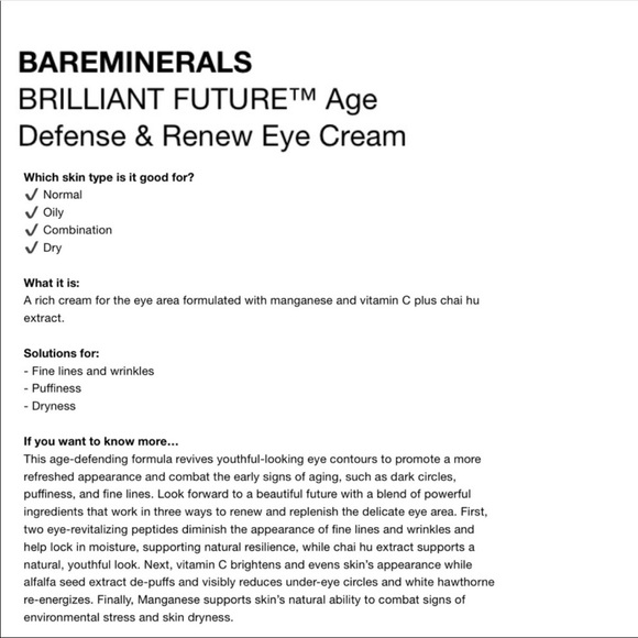 Bare Minerals Brilliant Future Eye Cream - Picture 6 of 6